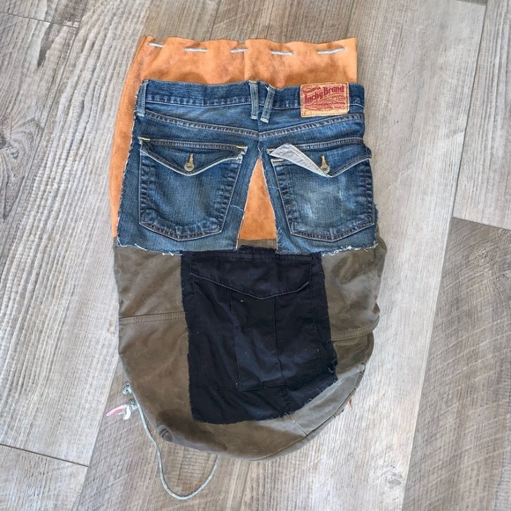 Lucky Brand custom Patchwork Mulit Suede sling bag